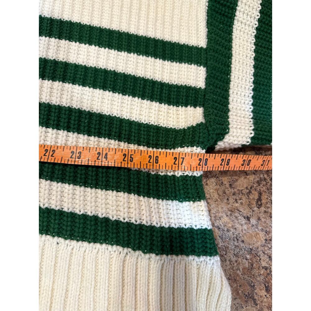 Madewell | NEW Wide Rib Turtleneck Sweater in Varsity Green/White Stripe Preppy - Picture 13 of 15